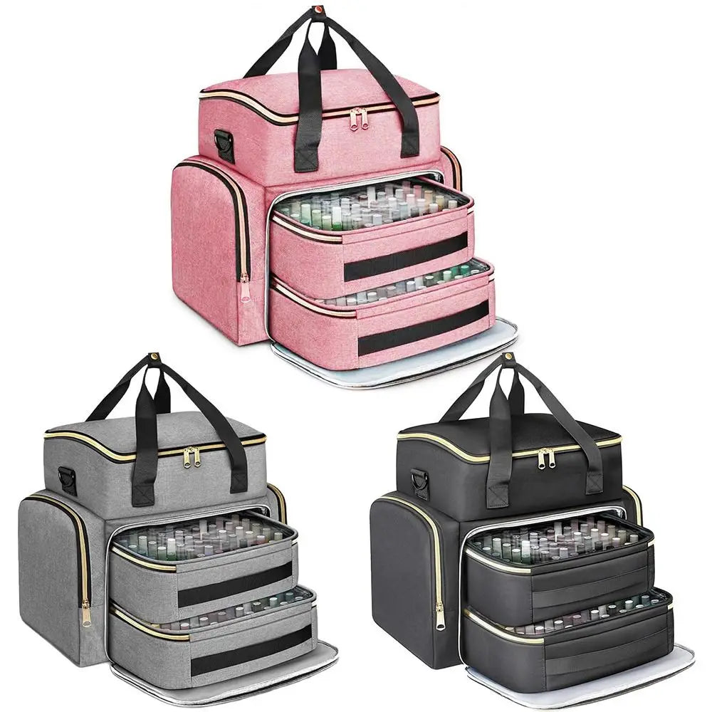 sac cosmétiques grand rangement vernis ongles pochette amovible bandoulière portable tissu polyester