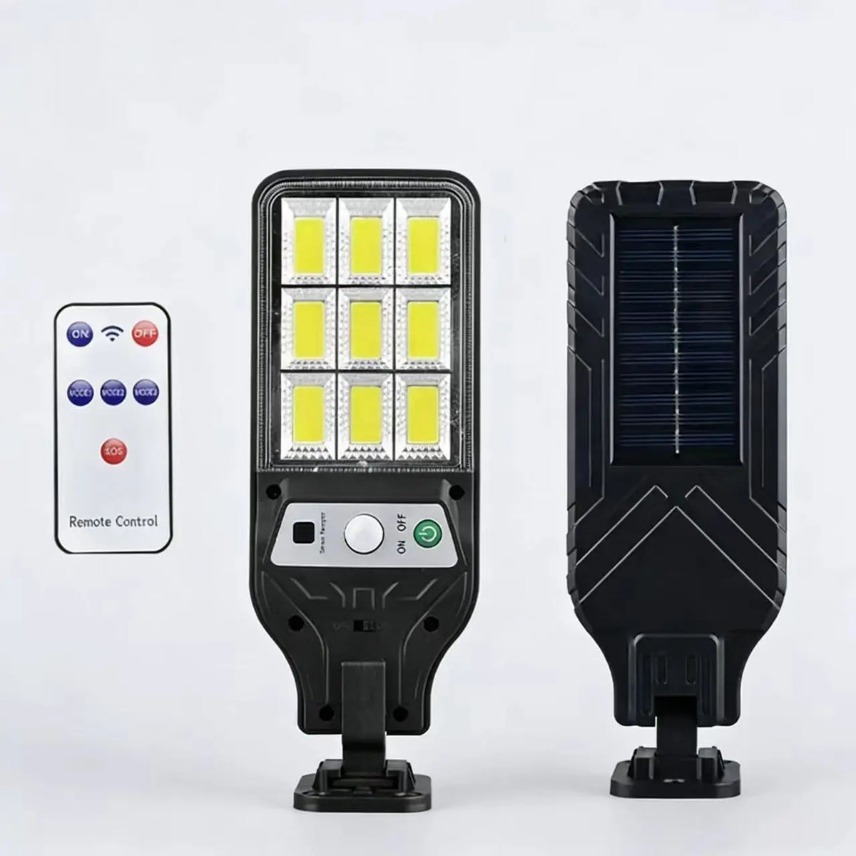 lampe solaire led noir moderne capteur mouvement clips étancheextérieur contemporain fonctionnel télécommande contrôle