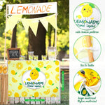 stand citronnade citrons jaunes tranches citron enfantin décoratif attaches table festif anniversaire