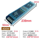 alimentation électrique 12v 24v 60w 100w 200w 300w 400w ultra fine bleue