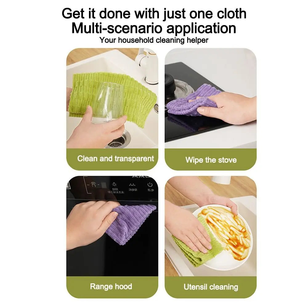 serviettes cuisine vert violet microfibre corduroy modernes pack serviettes réutilisables 25cm 25cm