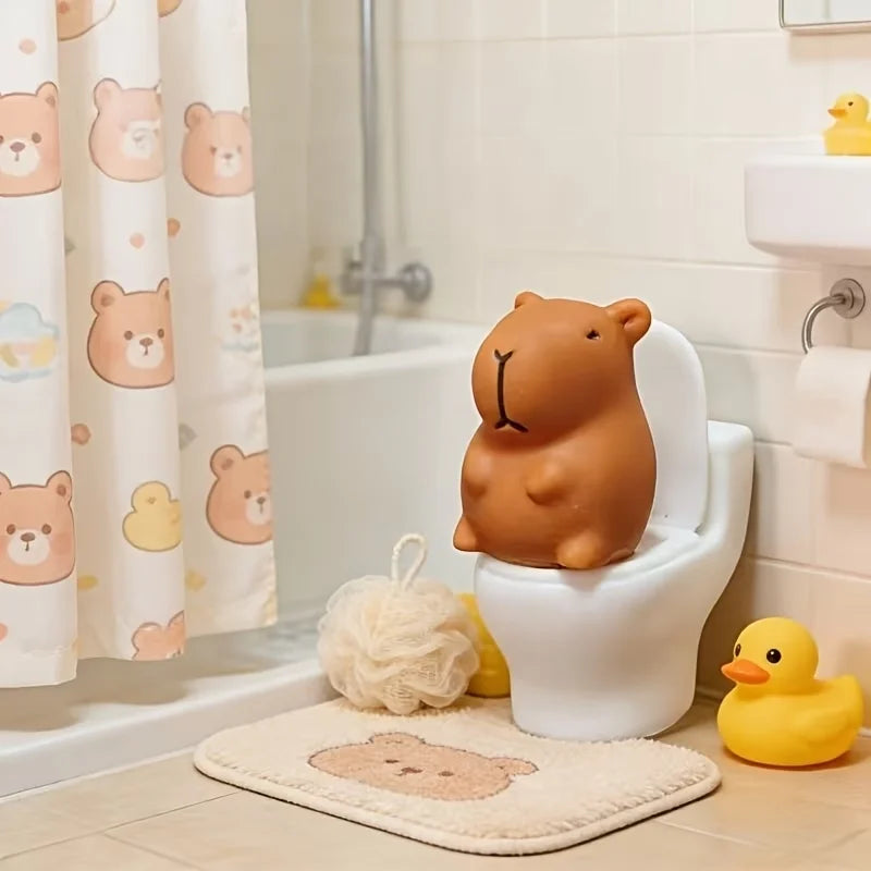 ornement figurine hamster mignon cartoon plastique marron clair blanc decoration maison simple