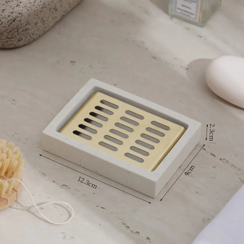 support savon pierre naturelle texture granulée minimaliste couleur beige clairintérieur décoration objet decoratif opacité