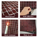 carreaux muraux auto adhésifs mosaïque carrée moderne marron foncé vert résistants eau pack 10