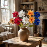 décoration intérieure bouquet artificiel moderne vase rectangulaire rouge blanc orange bleu rose jaune beige