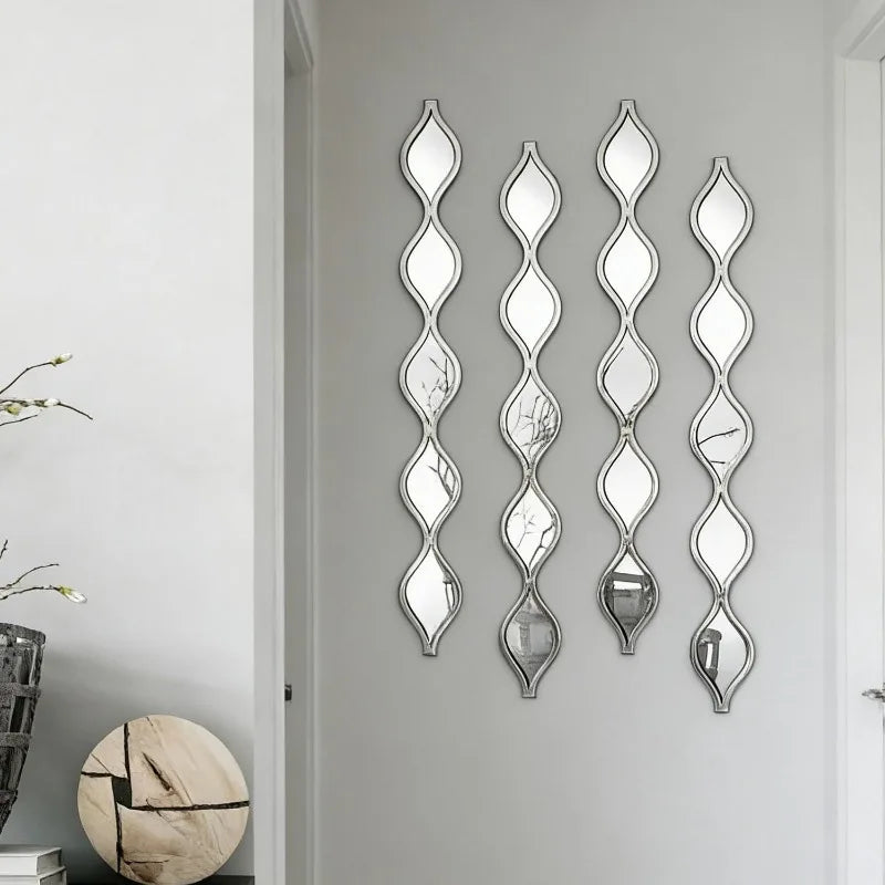 miroirs muraux adhésifs modernes noir doré blanc asymétriques décoratifs chambre salon