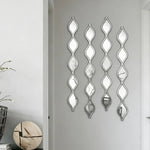 miroirs muraux adhésifs modernes noir doré blanc asymétriques décoratifs chambre salon