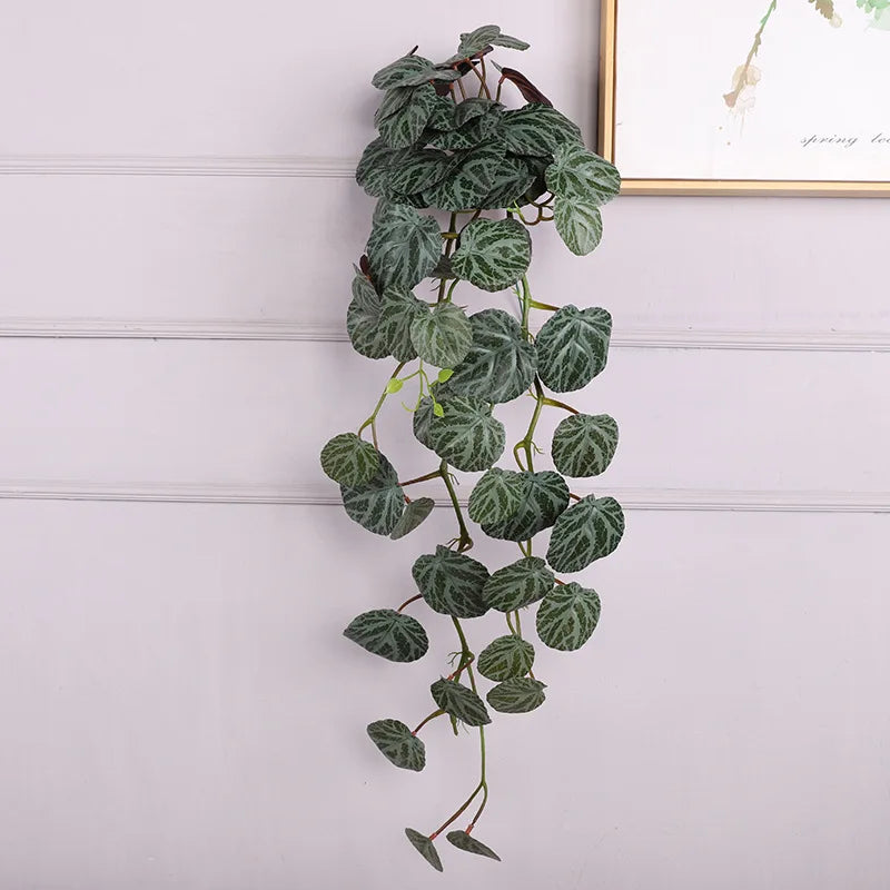 plantes artificielles feuilles ovales vert clair vert foncé naturel accrochées extérieur decoration 90cm 23feuilles