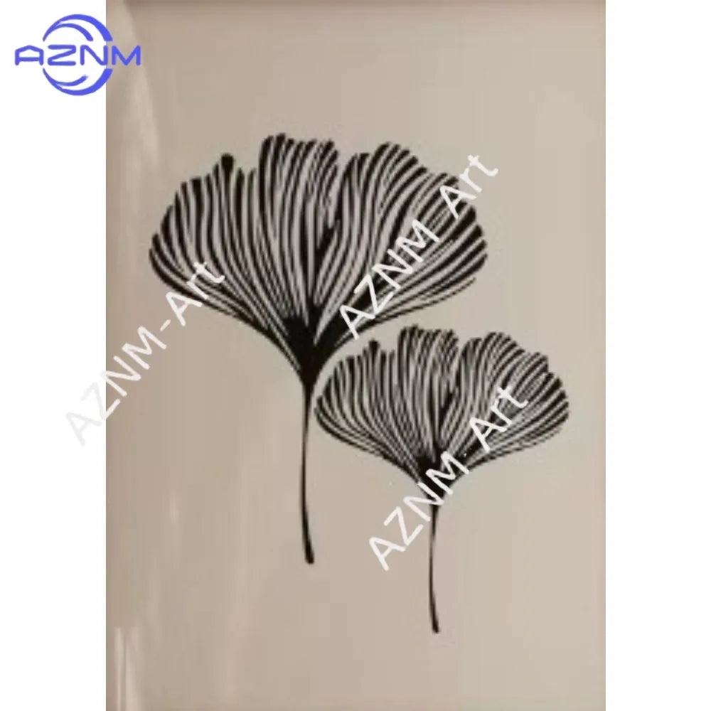affiches art minimalistes feuilles stylisées abstraction blanche noire décoration salon moderne