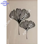 affiches art minimalistes feuilles stylisées abstraction blanche noire décoration salon moderne