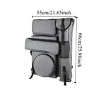 Sac croquis toile gris noir durable fonctionnel boucles poches arrière zipper