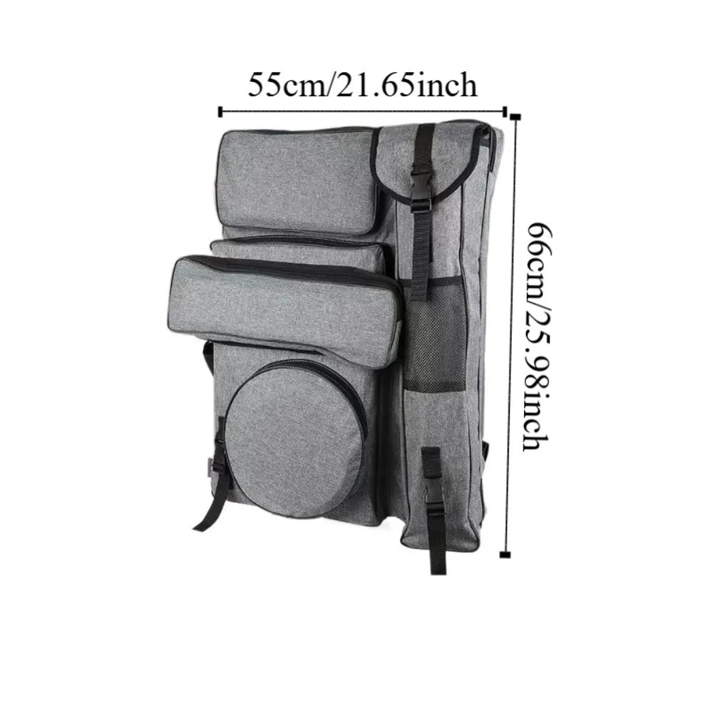 Sac croquis toile gris noir durable fonctionnel boucles poches arrière zipper