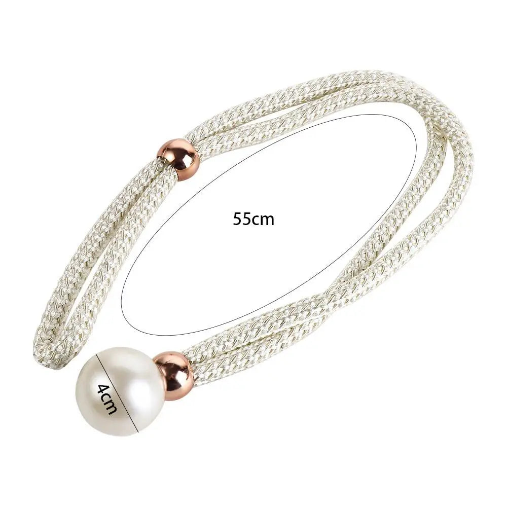 bracelets rideau moderne métal doré blanc rose bleu gris tissé fixations boules