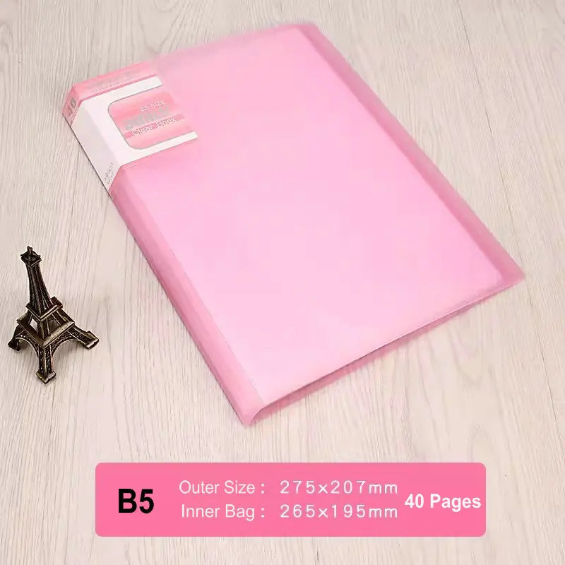 classeur transparent pvc a5 b5 organiseur documents scolaire scolaire moderne violet