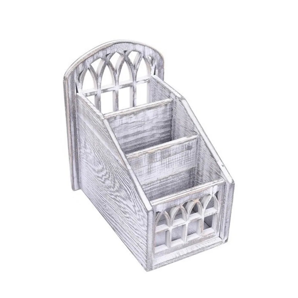 porte radios rustique gothique texture bois motifs géométriques couleurs brun gris noir