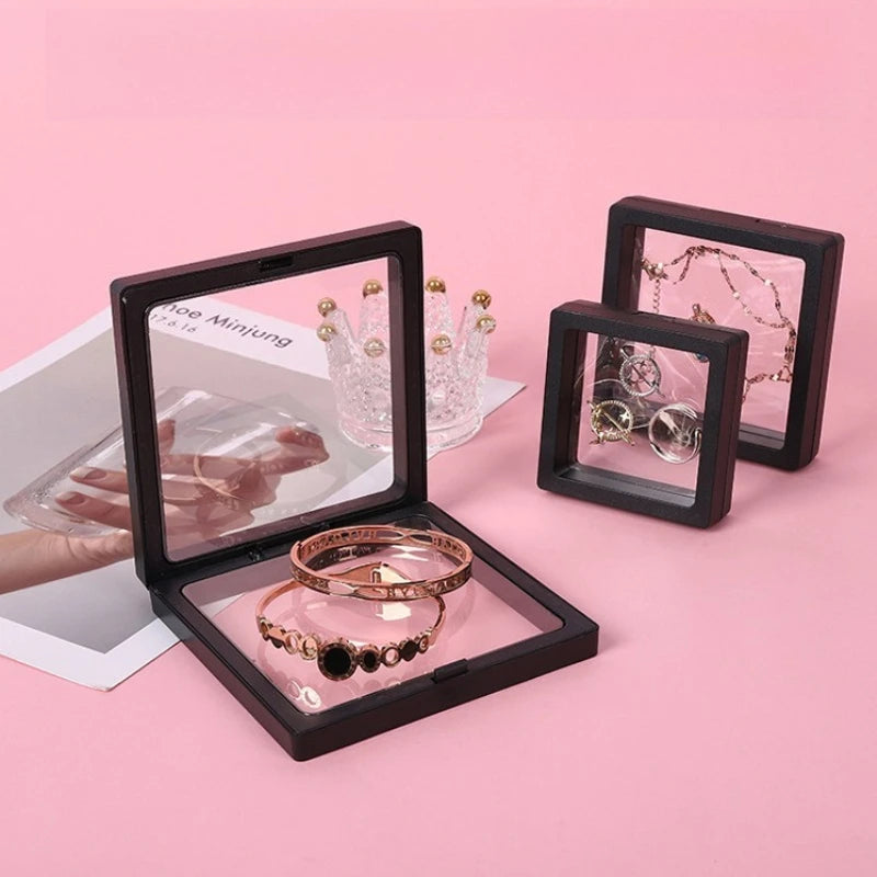 boîtes présentation transparentes modernes bijoux noir blanc plastique 20 pièces organiser bijoux bagues bracelets
