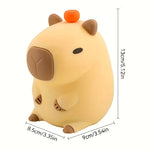 veilleuse capybara mignonne lumiere douce enfantine couleur beige jaune orange pomme