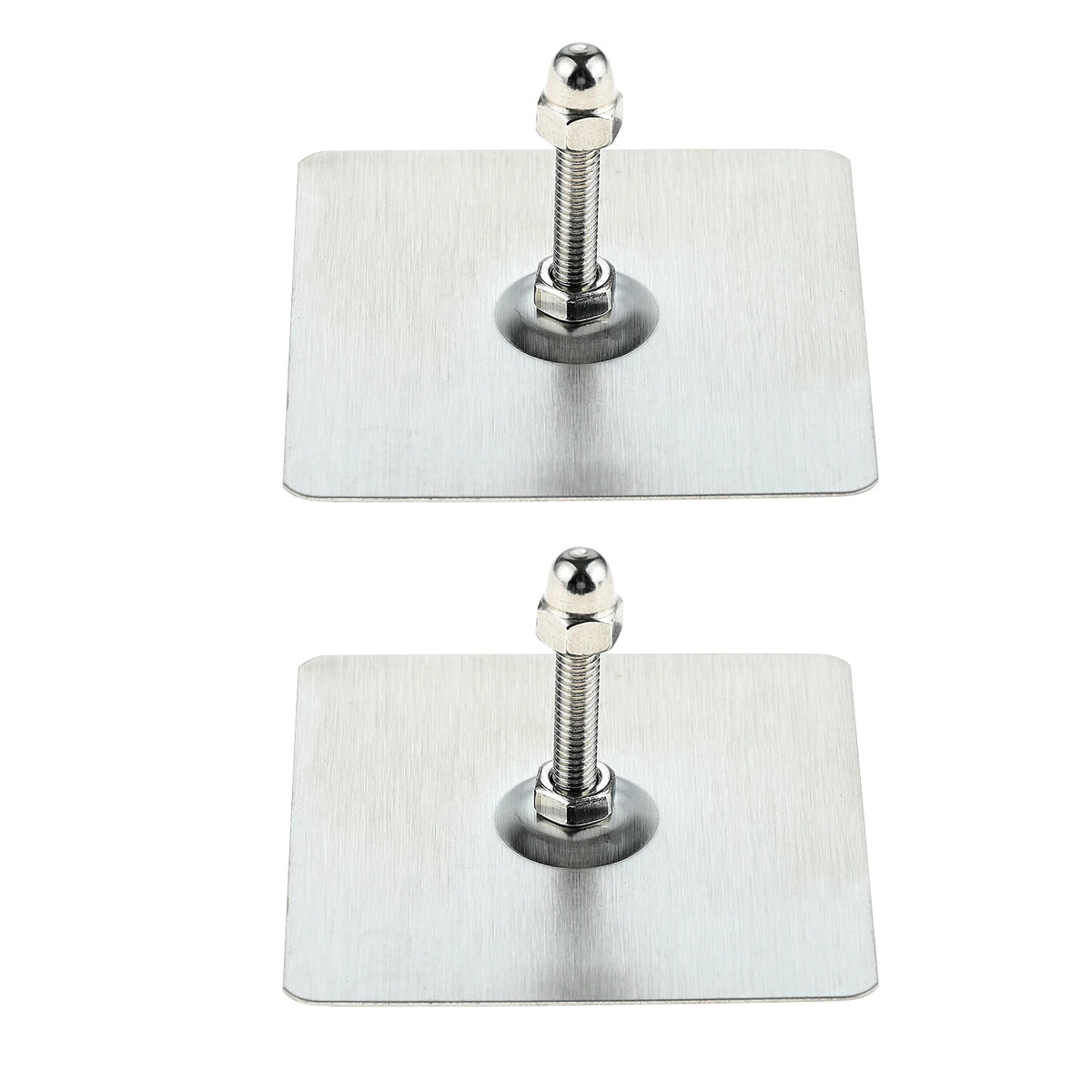 plaques métalliques argentées modernes 5cm 5cm vis écrous fixations murales sans adhésif
