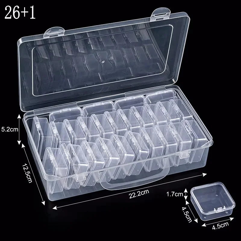 boîtes rangement transparentes modernes clips serrage set 30 compartiments organisation bijoux petits objets