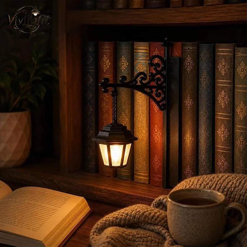 lampe bibliothèque rétro noire floral chain support mur led métal vintage gothique ornement lecture