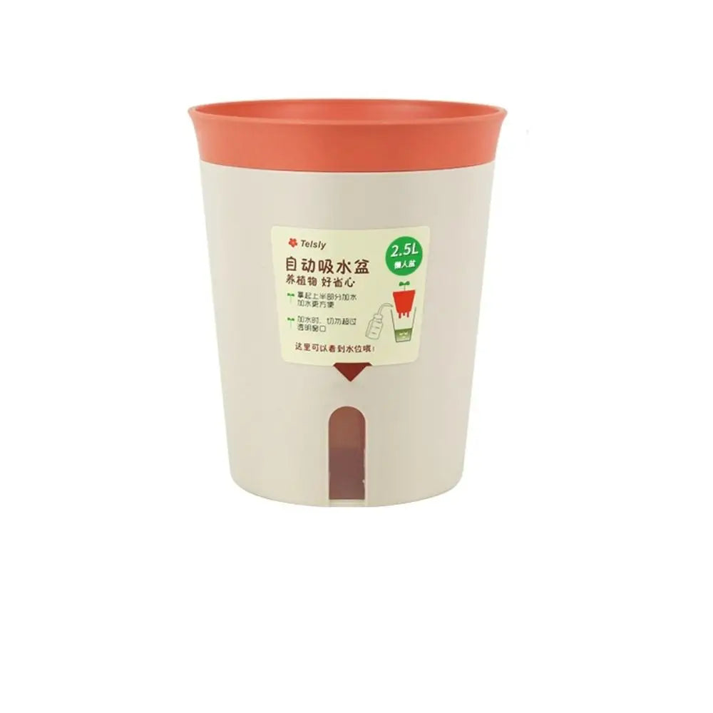 pot plante hydroponique succulente moderne orange gris vert marron minimaliste auto arrosage salon