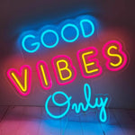 néon lumineux Good Vibes Only moderne rose bleu texte cœur réglable USB chambre coucher