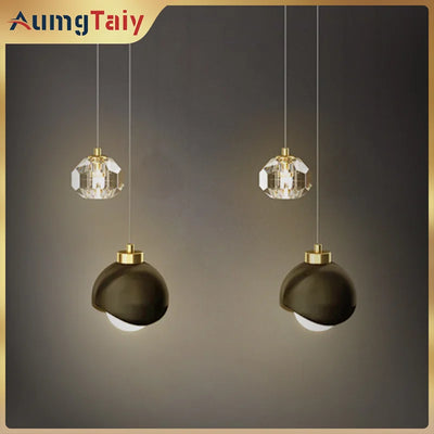 Suspension boule luminaire LED 24W noir design nordique