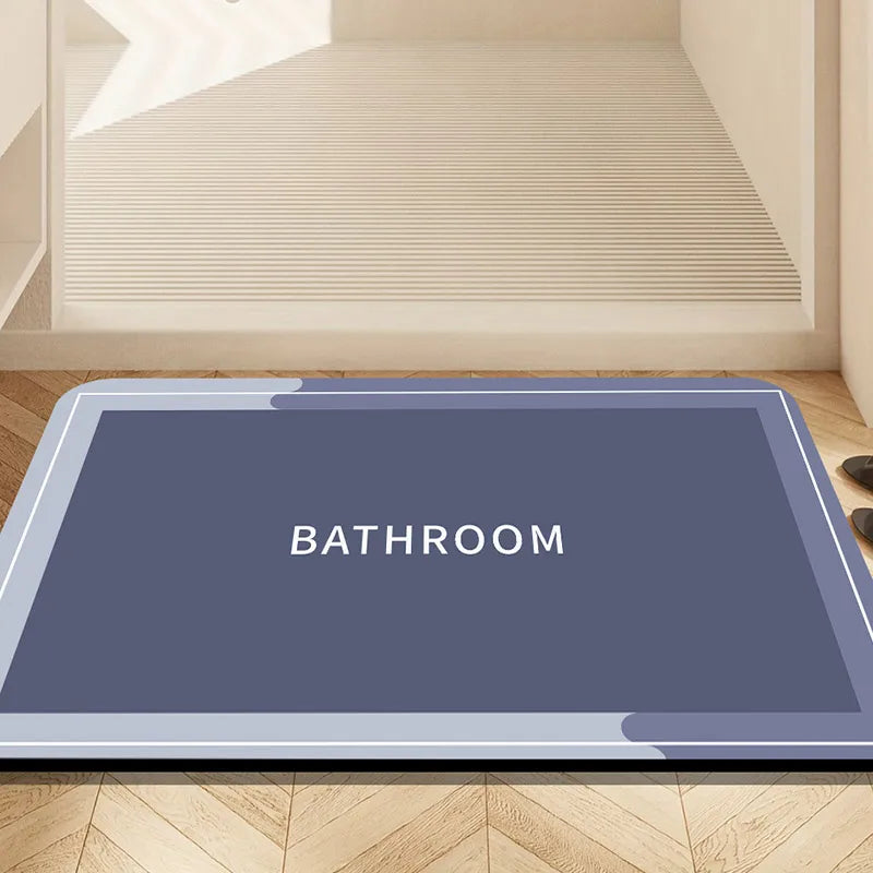 tapis bain bleu gris moderne minimaliste texture simple adhésif salle bain