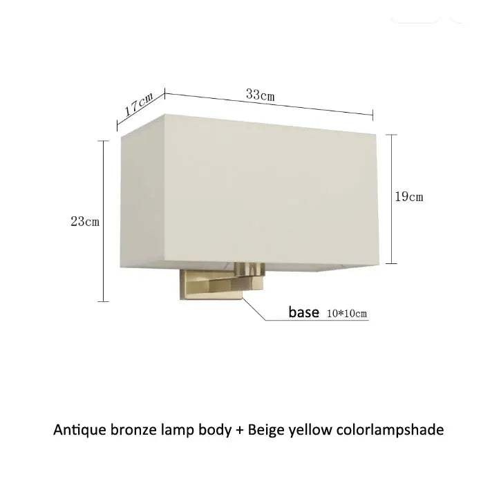 applique murale moderne tissu texturé abatjour opaque couleur beige doré chambre coucher salon entrée