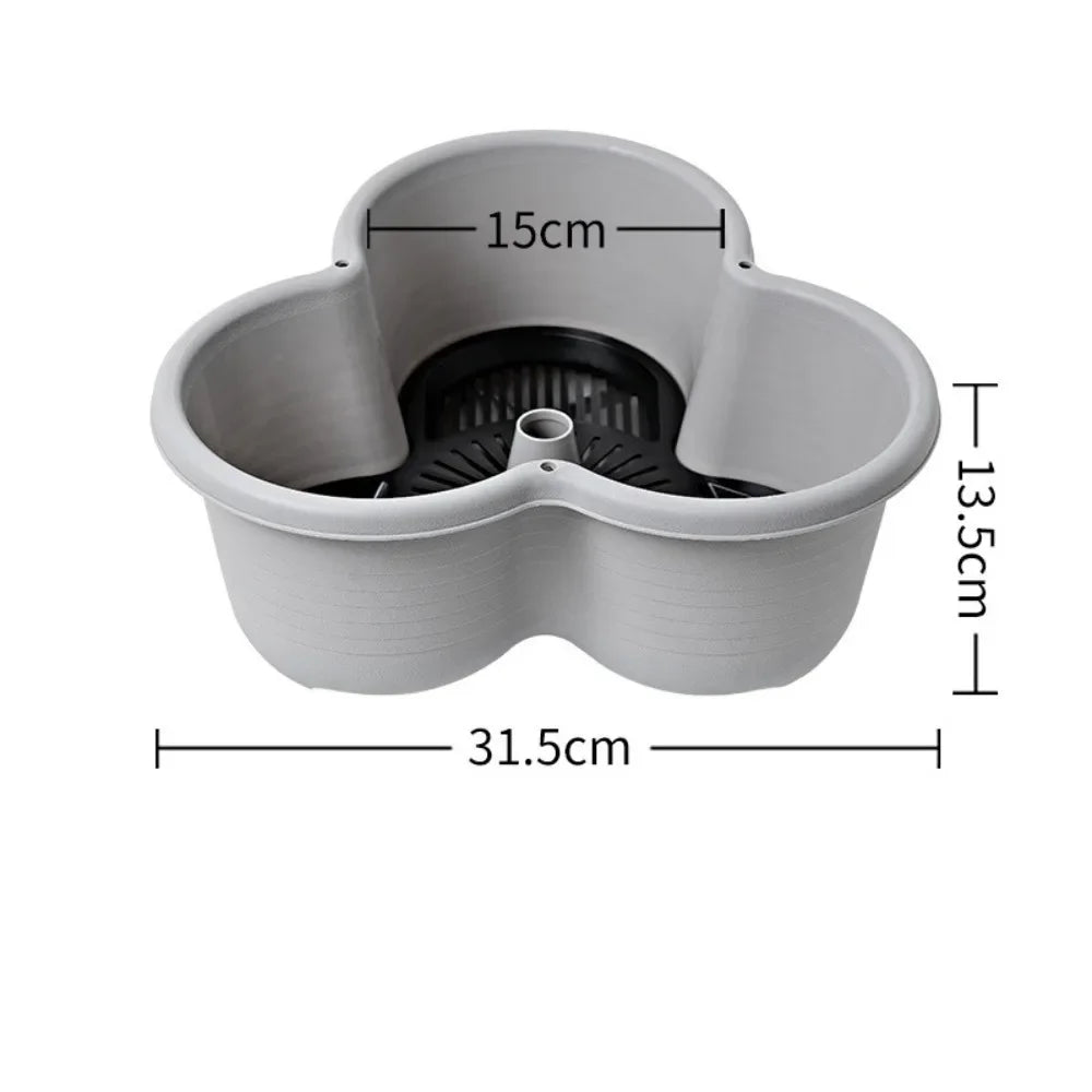pots fleurs gris orange moderne roulettes plastique jardin adultes