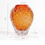 vase verre moderne orange jaune blanc texturé branches poppies décoration salon chambre