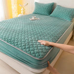 housse matelas épaisse polaire antiacariens matelassée orange foncé texture pointillés moderne douce 30cm haute