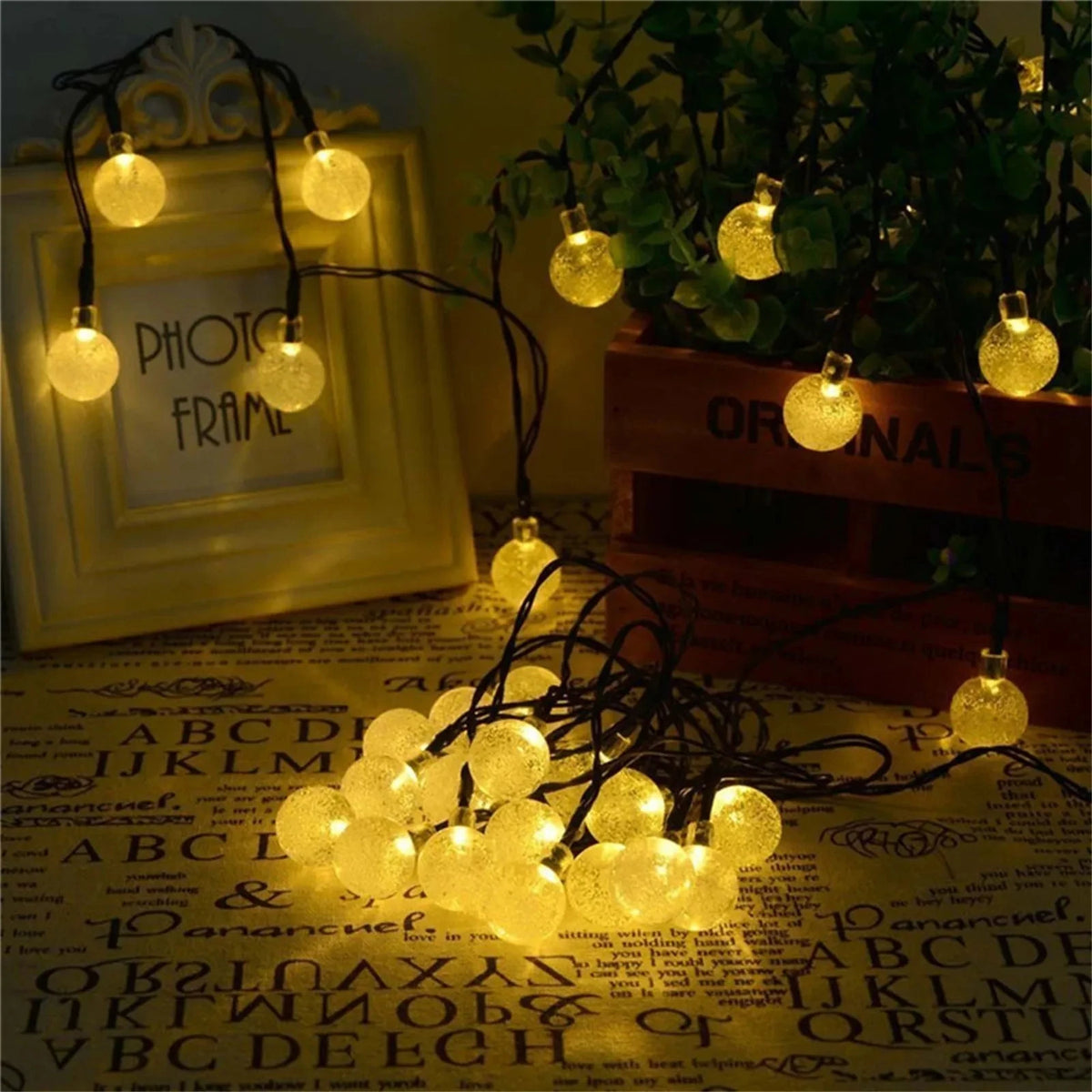 guirlande lumineuse solaire translucides blanc chaud extérieur noël patio 12m 100led clips moderne étanche