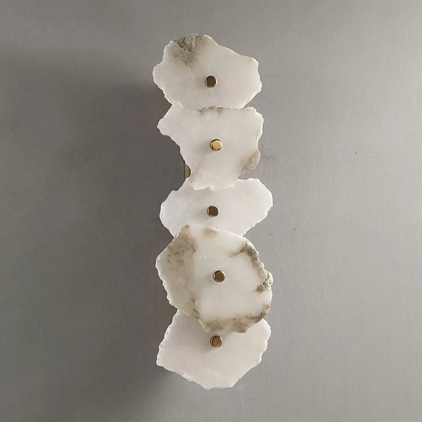 applique murale led marbre naturel moderne minimaliste fixee mur blanc gris