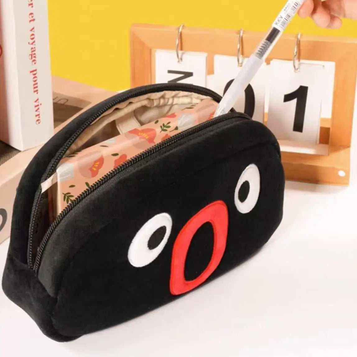 trousse zippée peluche pingouin multifonction sac rangement maquillage fournitures étudiantDecorationItems