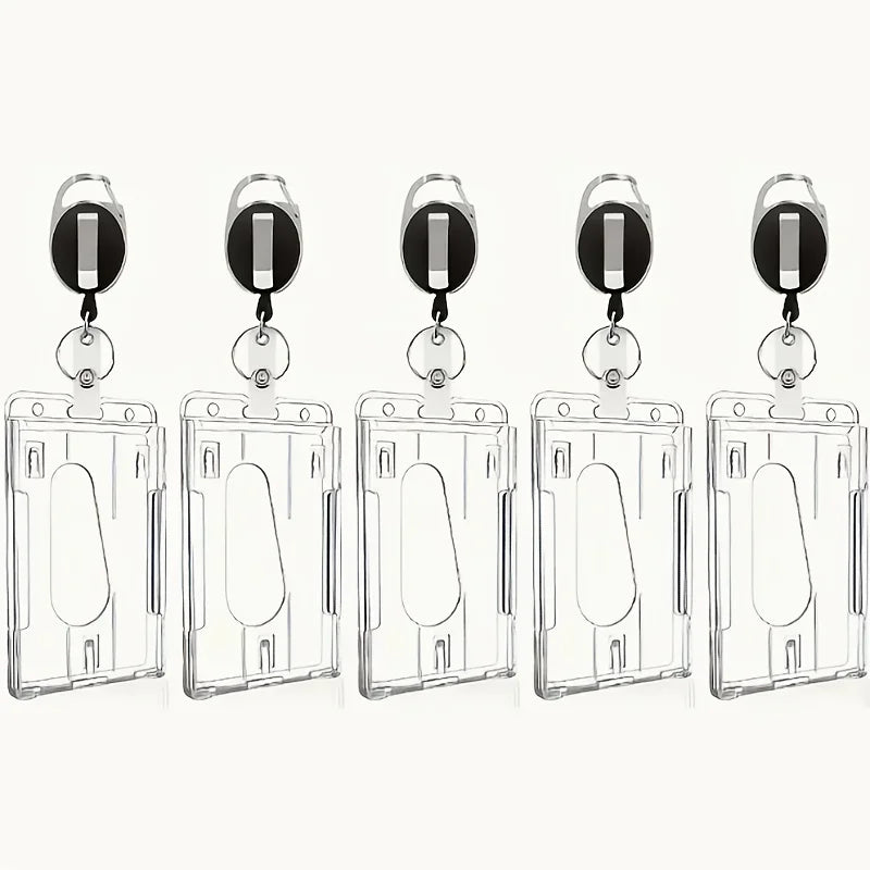 porte badges cordon rétractable transparent noir argenté professionnel utilitaire pièces organizer badge porte cartes