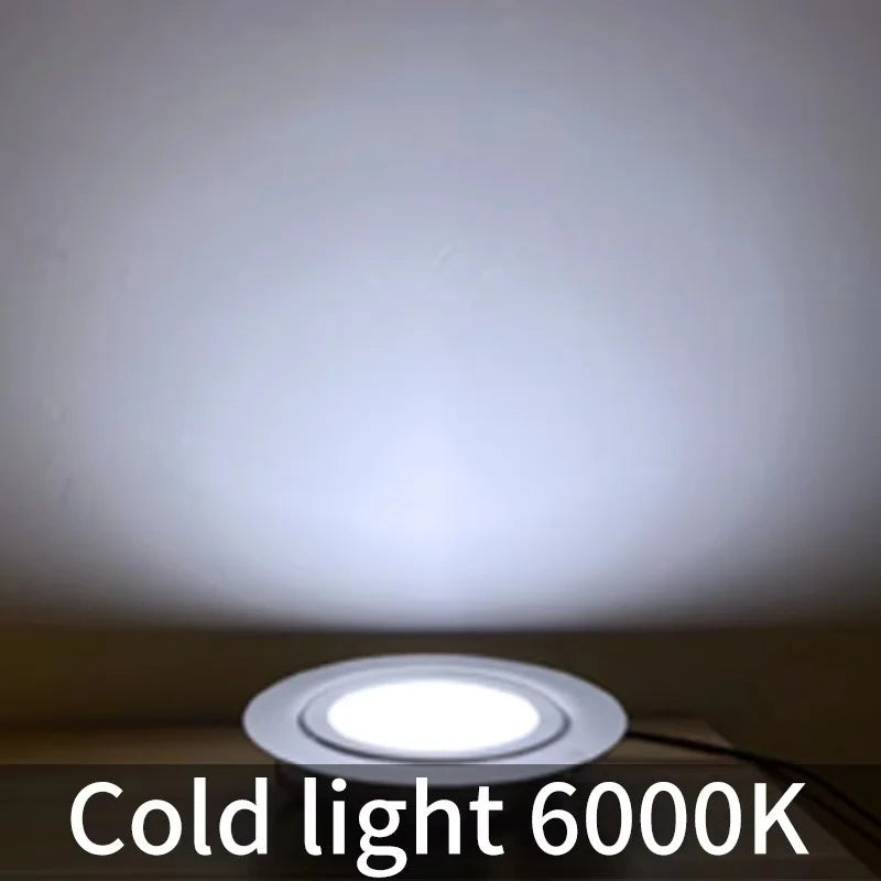 Spot LED encastrable argenté moderne 12V 3W IP65 salle bain vis câble