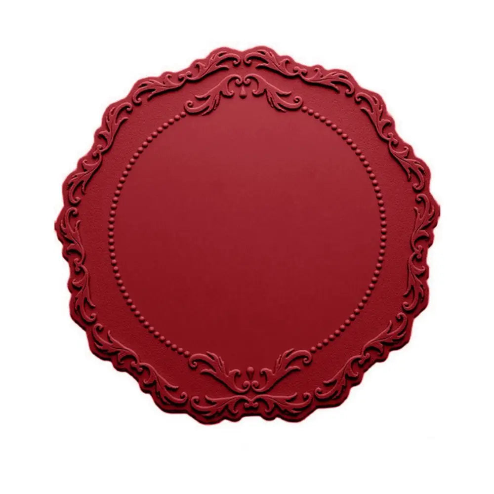 placemat classique ornements floraux bordure dentelée silicone gris vert rouge bleuclair rose beige blanc