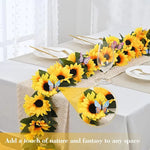 guirlande fleurs tournesol artificielles jaune vert feuilles mariage extérieur décoration maison festive anniversaire babyshower