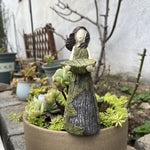 statue jardin oiseaux femme robe écorce feuilles naturelle artisanale résineextérieur minimalisteDecorationPelouseCour
