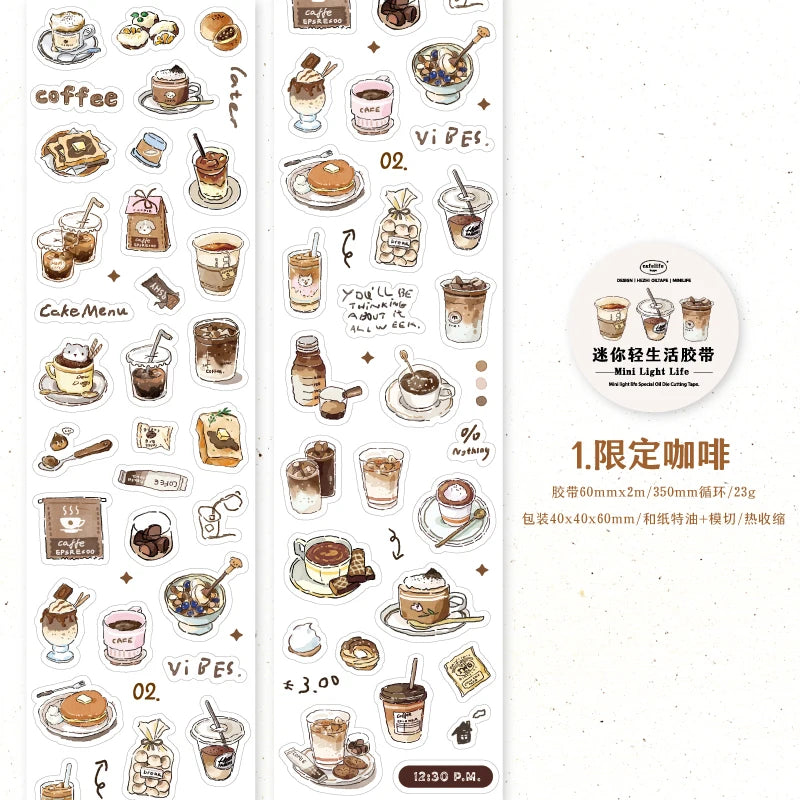 sticker autocollant kawaii dessins animés géométriques multicolores scrapbooking diy journal craft fournitures