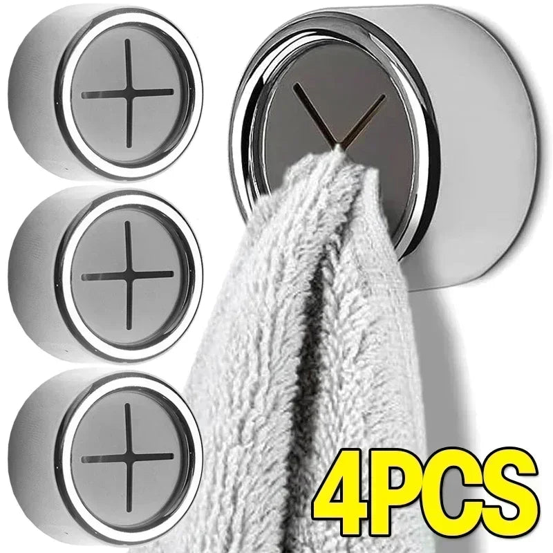 porte serviettes auto adhésifs moderne argenté gris croix dorée salle bain utilisation multiple respectueux