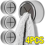 porte serviettes auto adhésifs moderne argenté gris croix dorée salle bain utilisation multiple respectueux