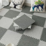 tapis modulable carreaux texturés damier gris beige moderne chambre décoration minimaliste