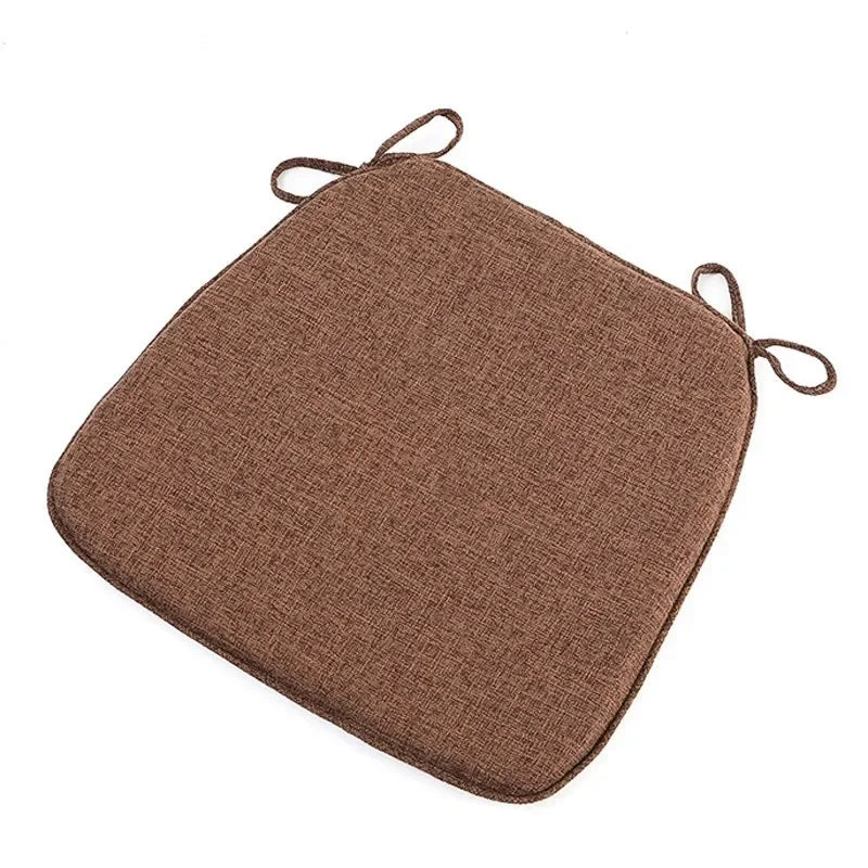 coussin chaise mousse mémoire forme carrée toile lin moderne ruban fixation coloris variés