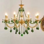 lustre cuivre poli cristal doré classique baroque chandelier led 10 têtes