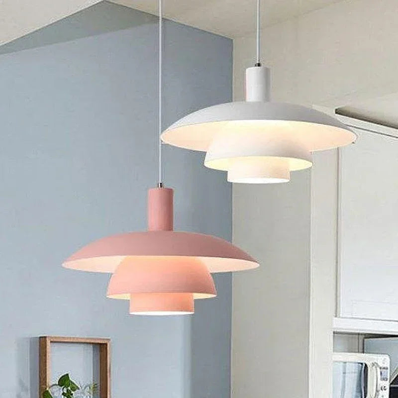 lampe suspendue moderne blanche minimaliste plafonnier salon chambre luminaires intérieur rond épuré