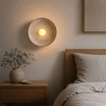éclairage mural led moderne minimaliste beige marron blanc gris strié circulaire scandine rustic boheme