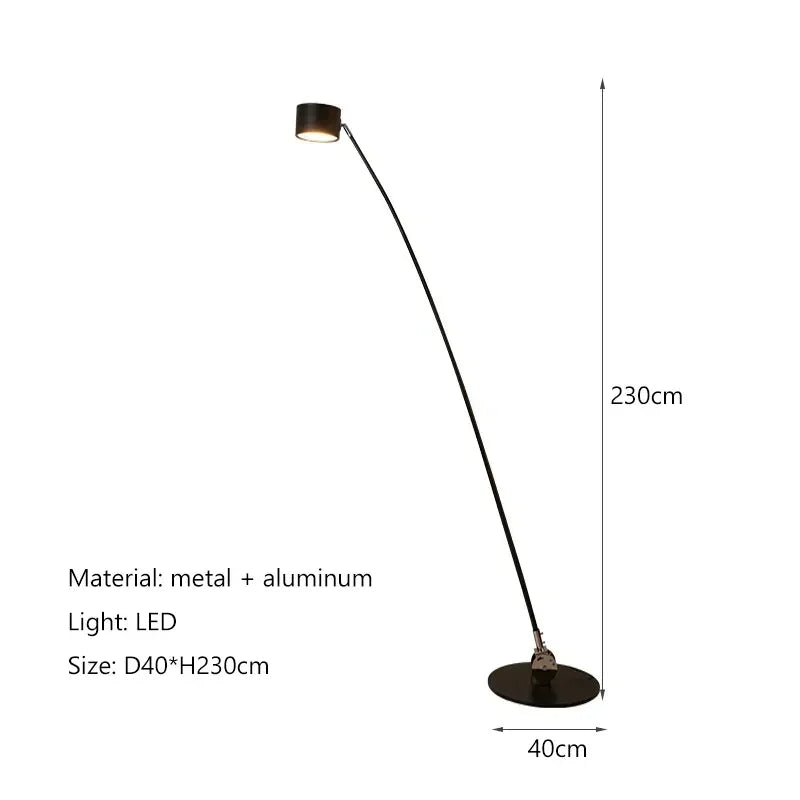 lampe sol led noir moderne art deco touch on off base plate