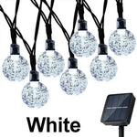 guirlande lumineuse multicolore moderne modes clips boules translucides extérieure solaire blanc chaud blanc